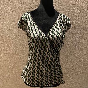 Max Studio, green, and black top size M